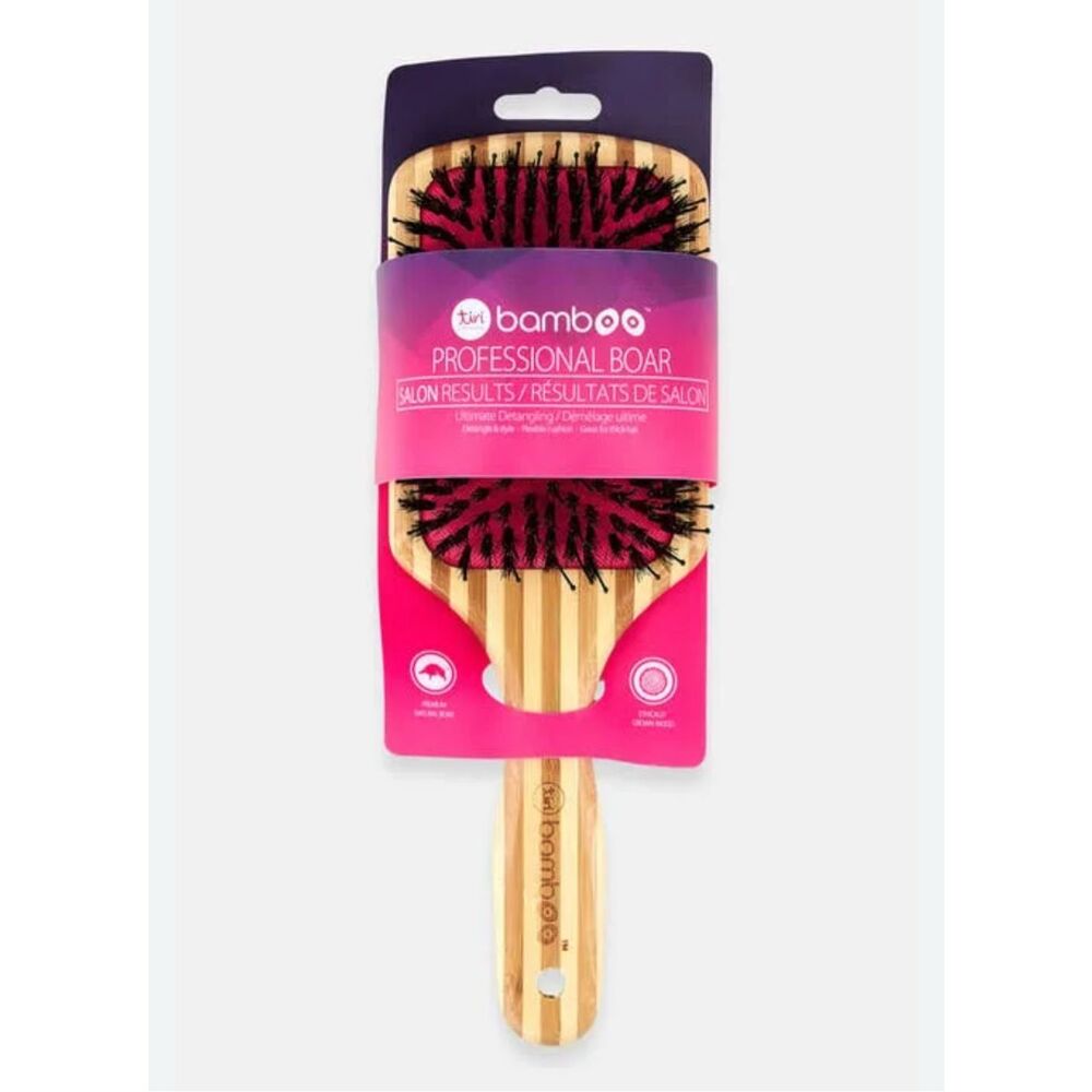 Bamboo Detangling Paddle Brush with Boar Bristles